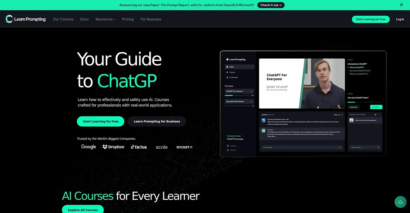 Screenshot of Learn Prompting