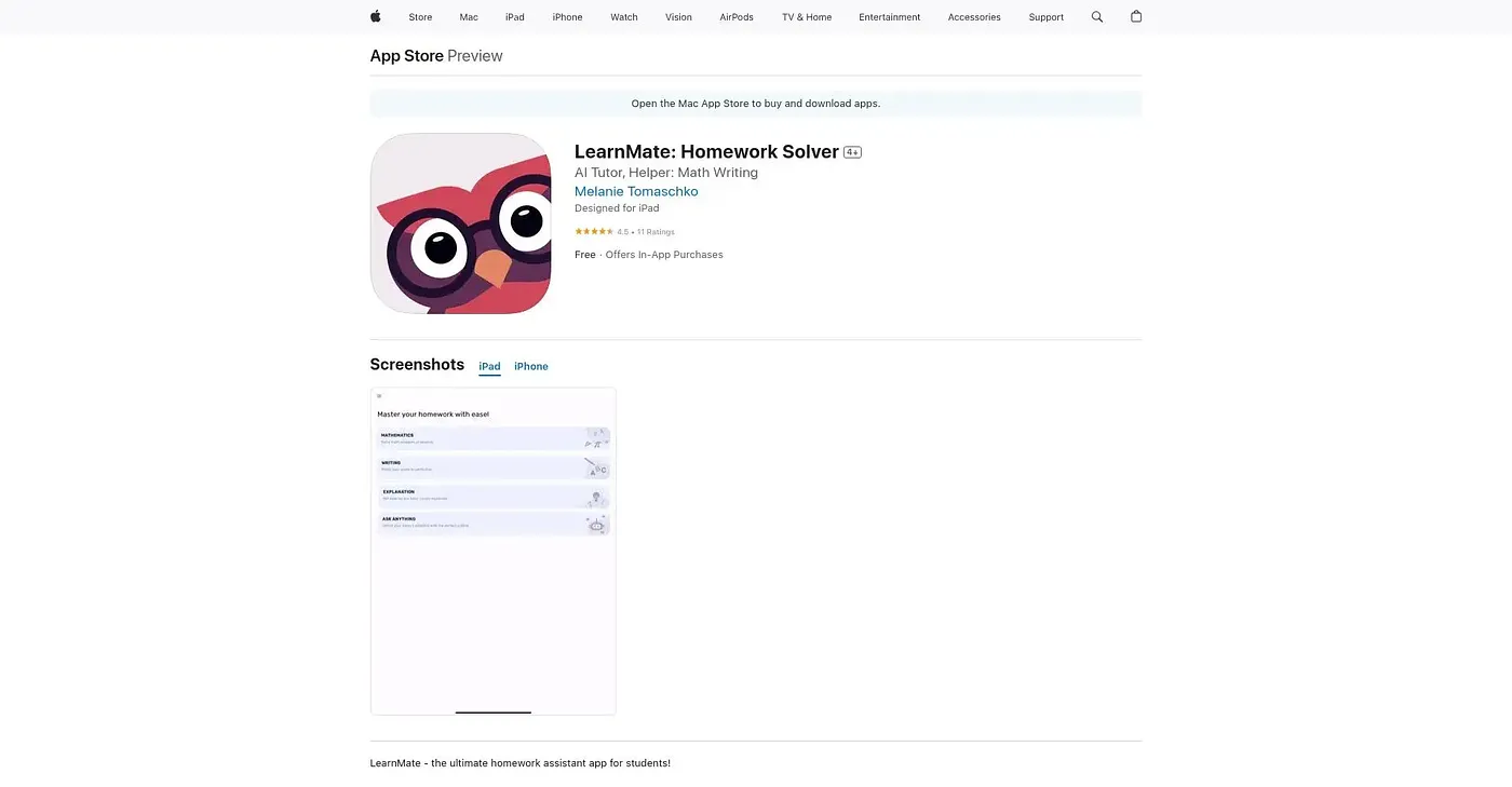 Screenshot of LearnMate