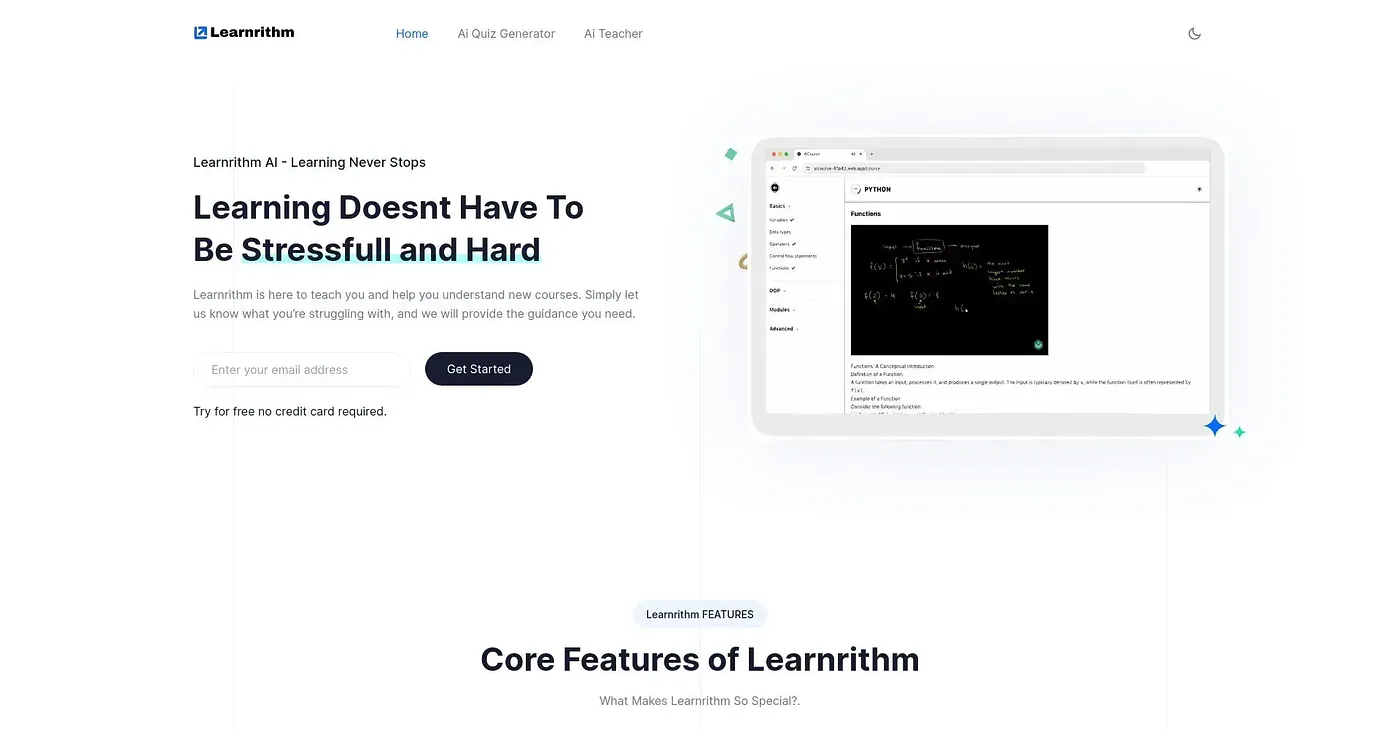 Screenshot of Learnrithm