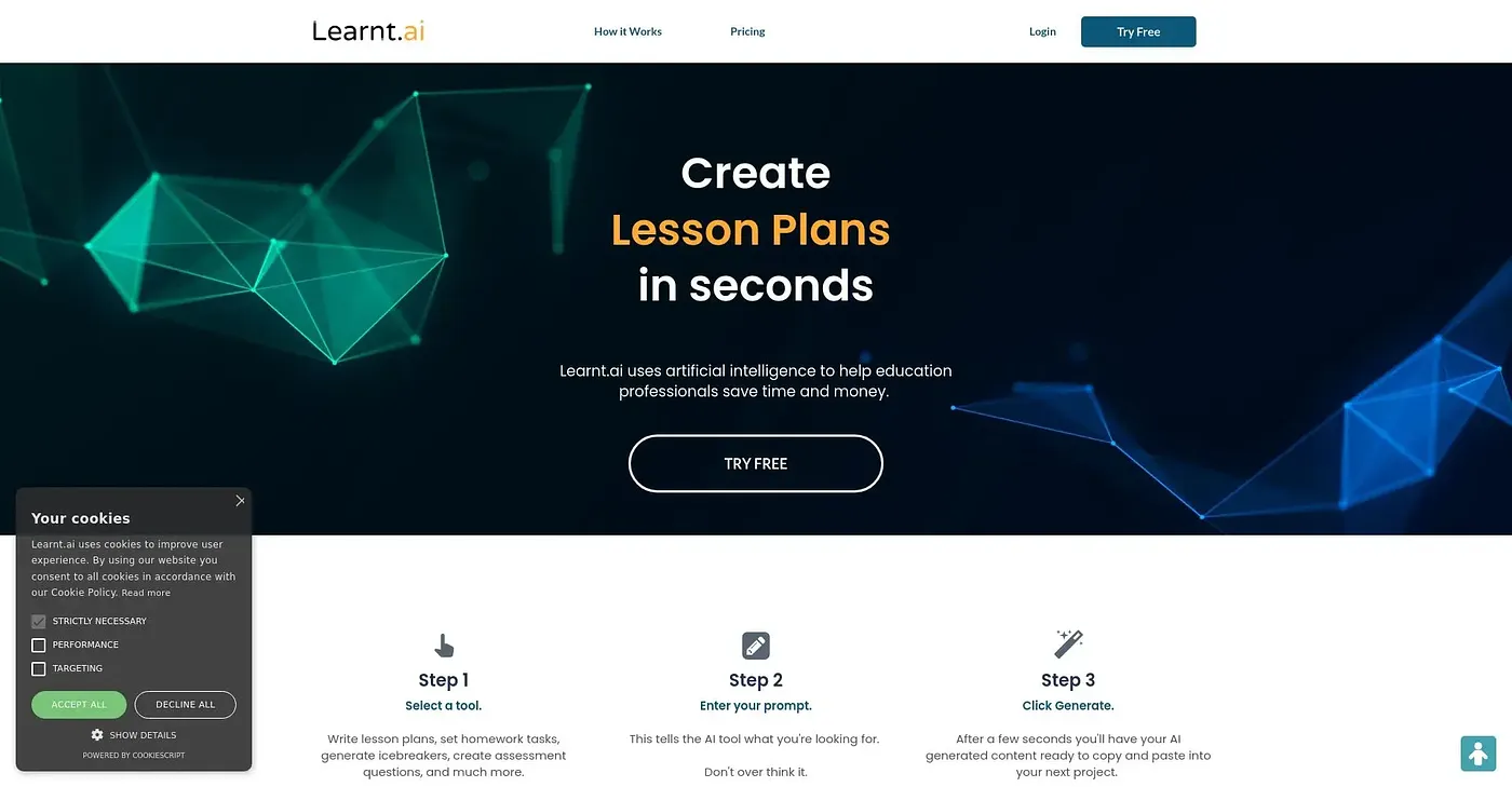 Screenshot of Learnt AI