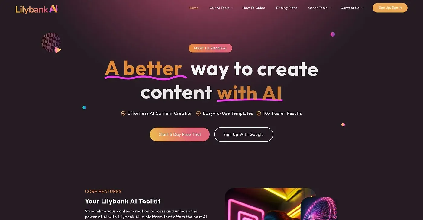 Screenshot of Lily Bank AI