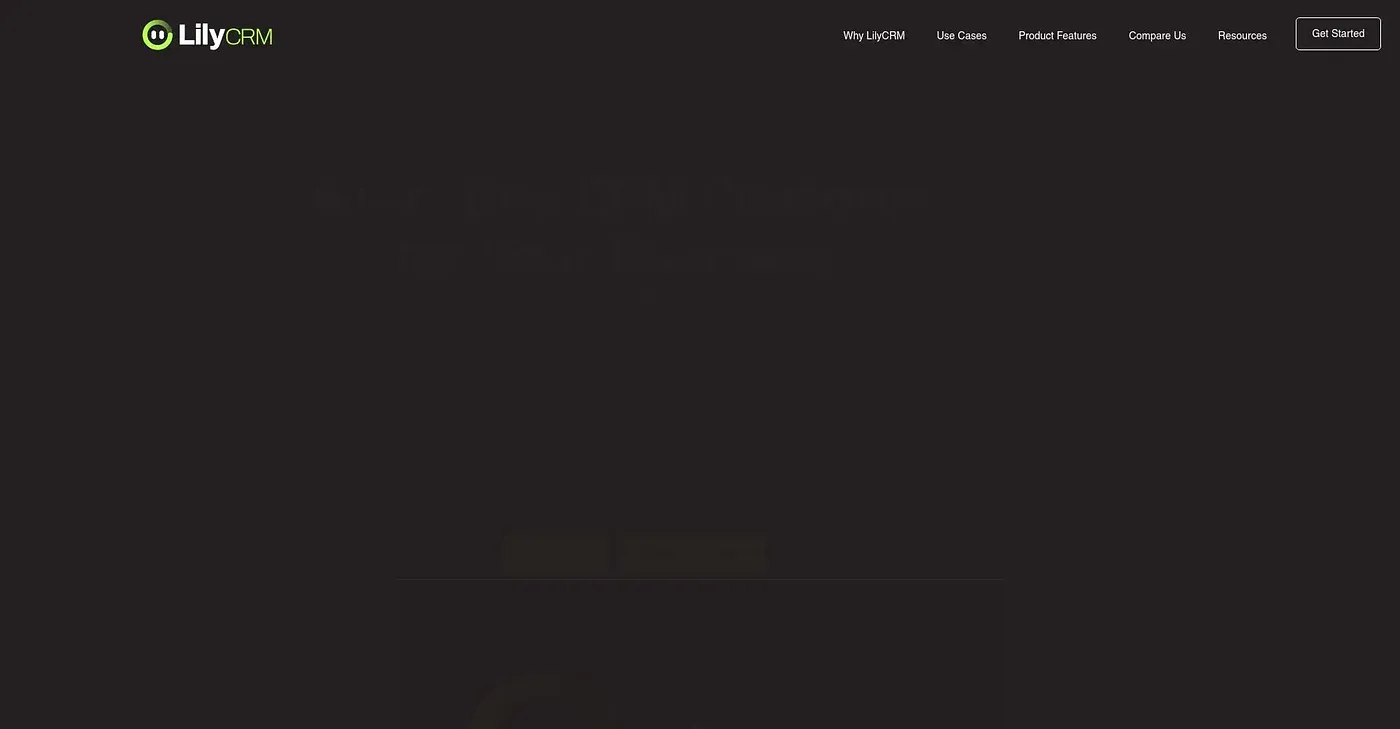 Screenshot of LilyCRM