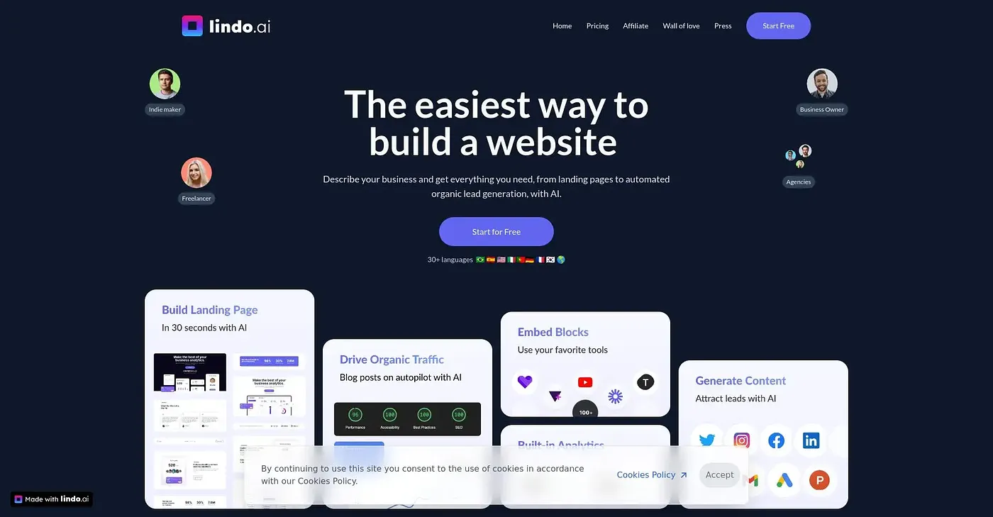 Screenshot of Lindo AI