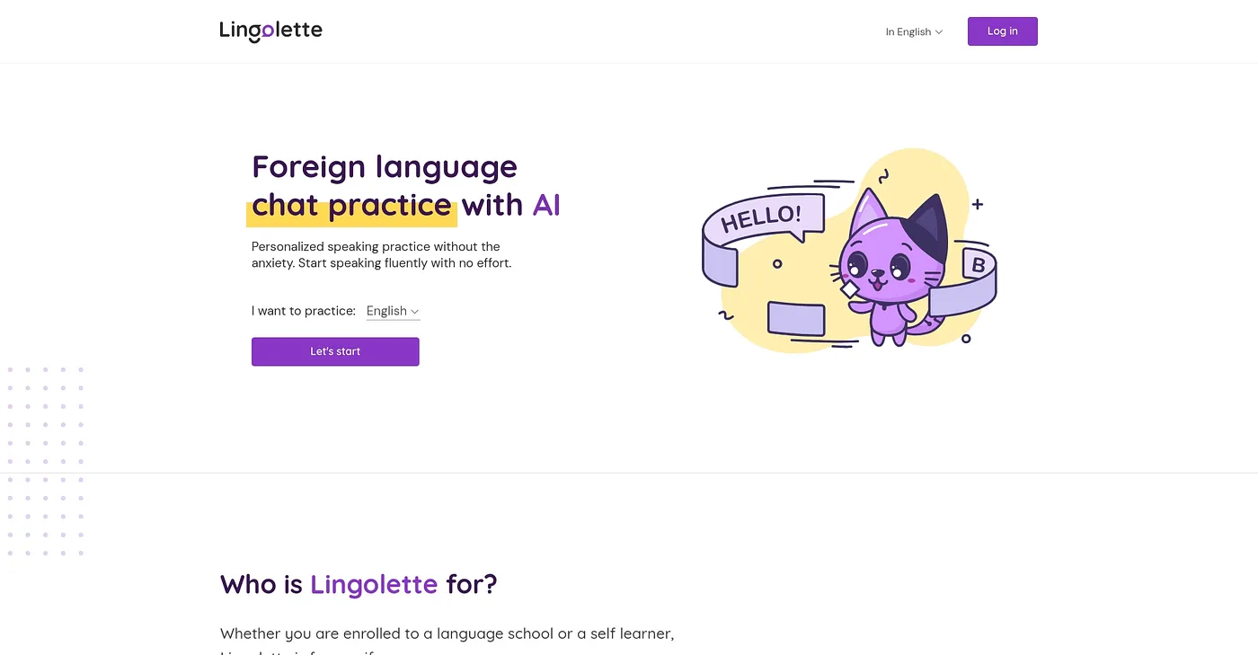 Screenshot of Lingolette