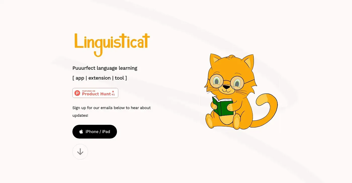 Screenshot of Linguisticat