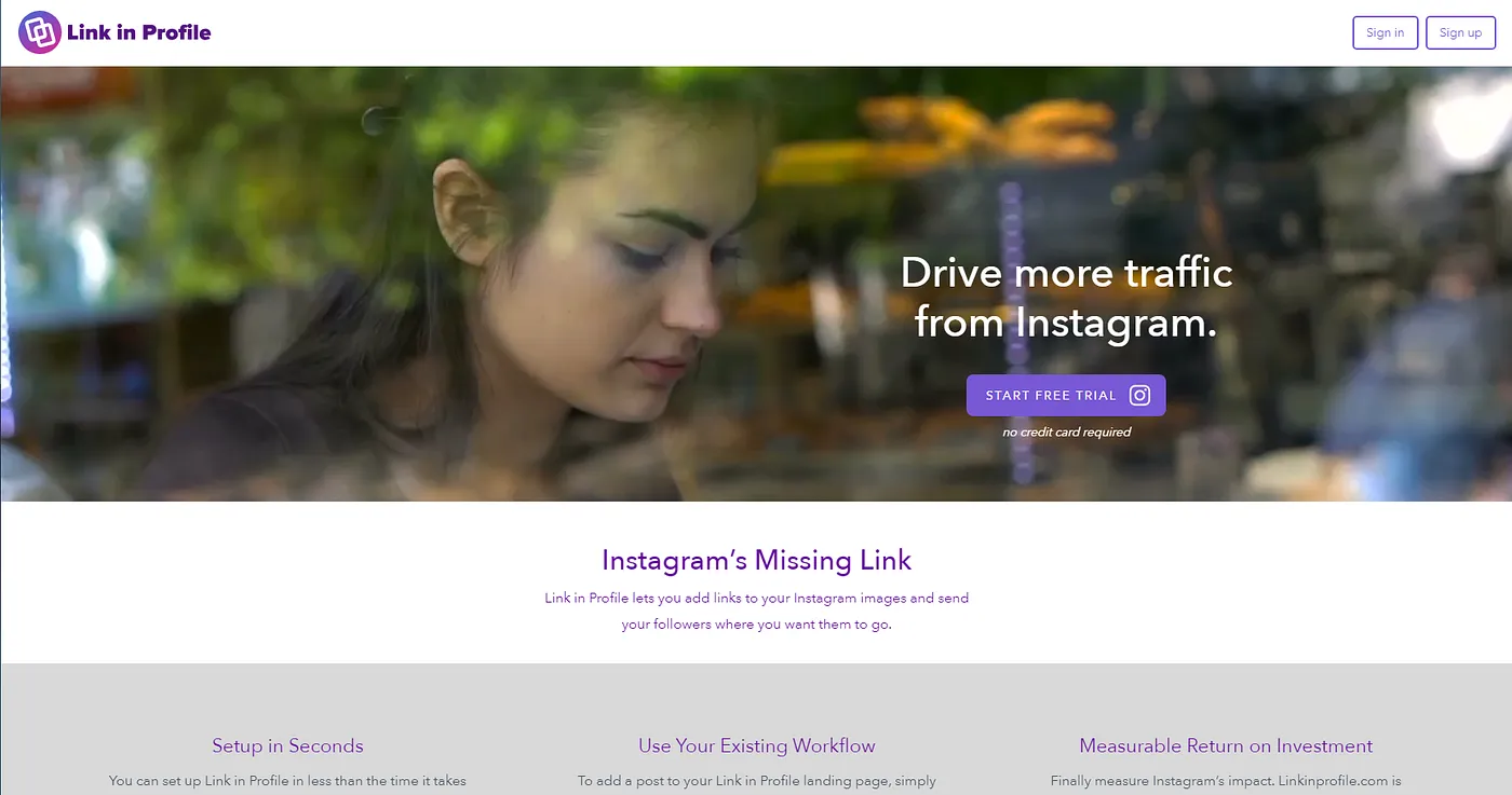 Screenshot of Link in Profile