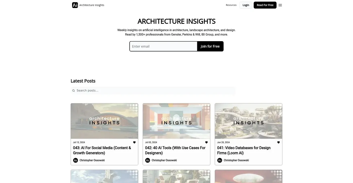 Screenshot of ARCHITECTURE INSIGHTS