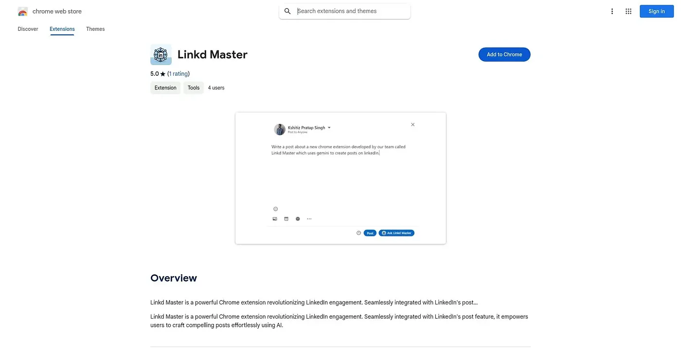 Screenshot of Linkd Master