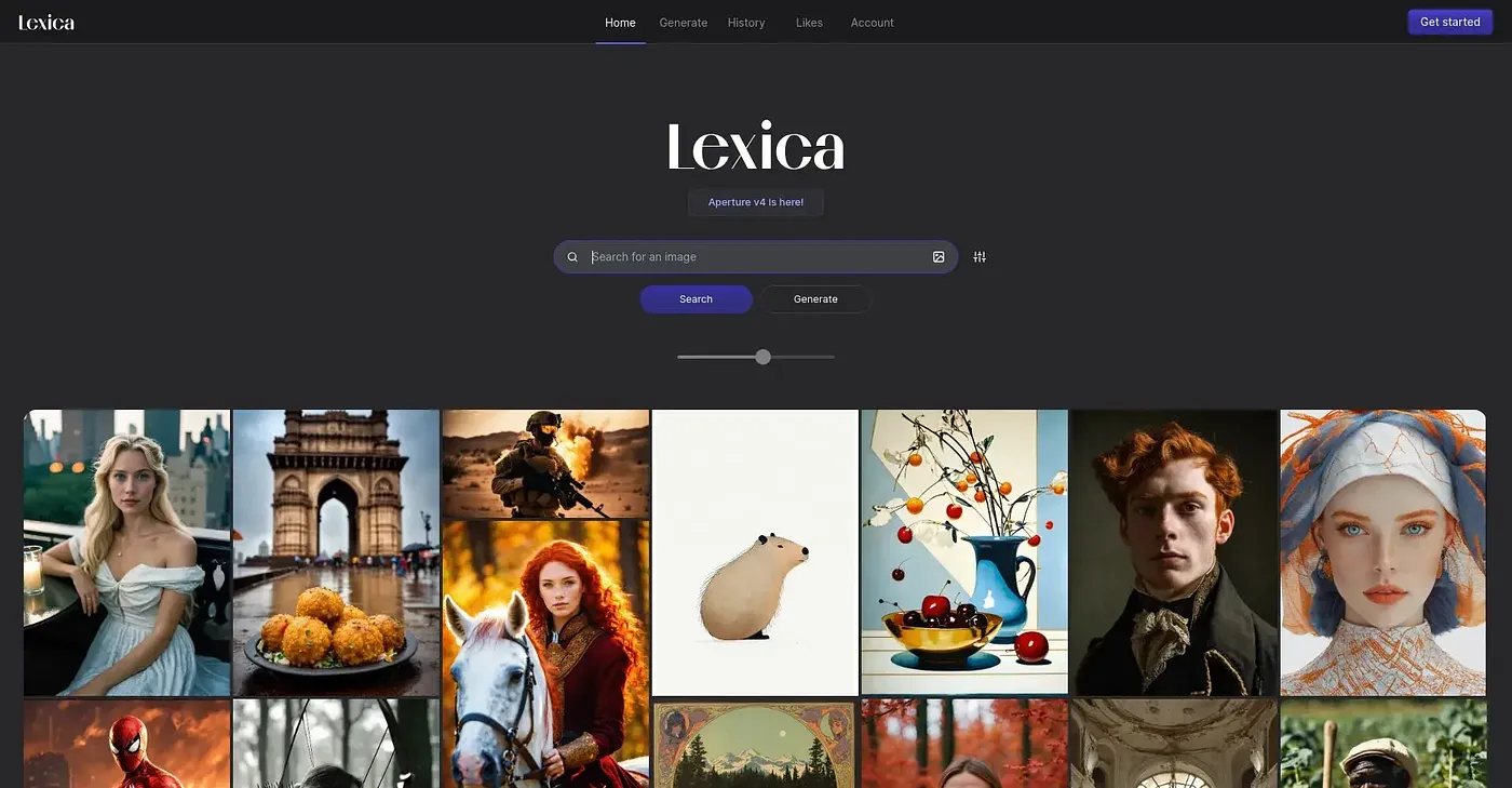 Screenshot of Lexica AI
