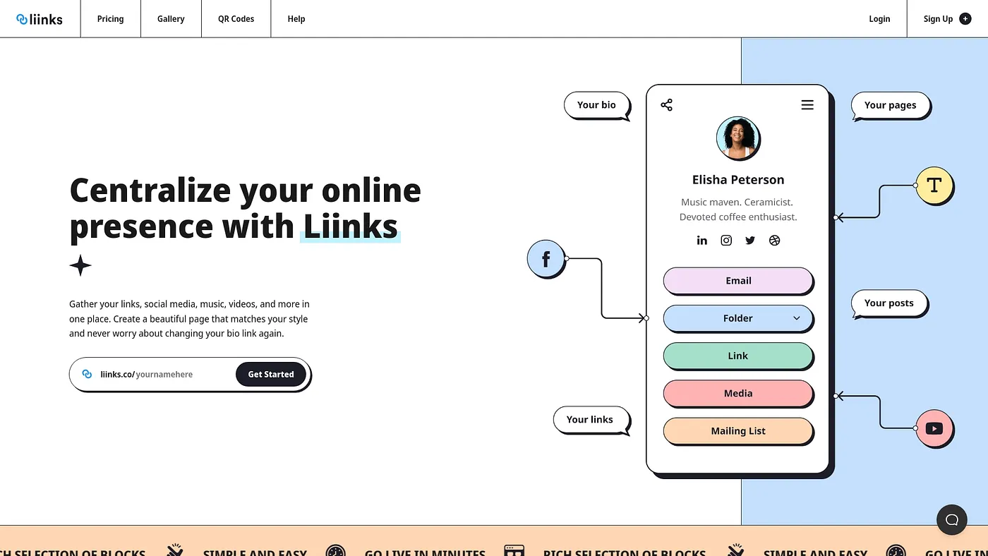 Screenshot of Liinks