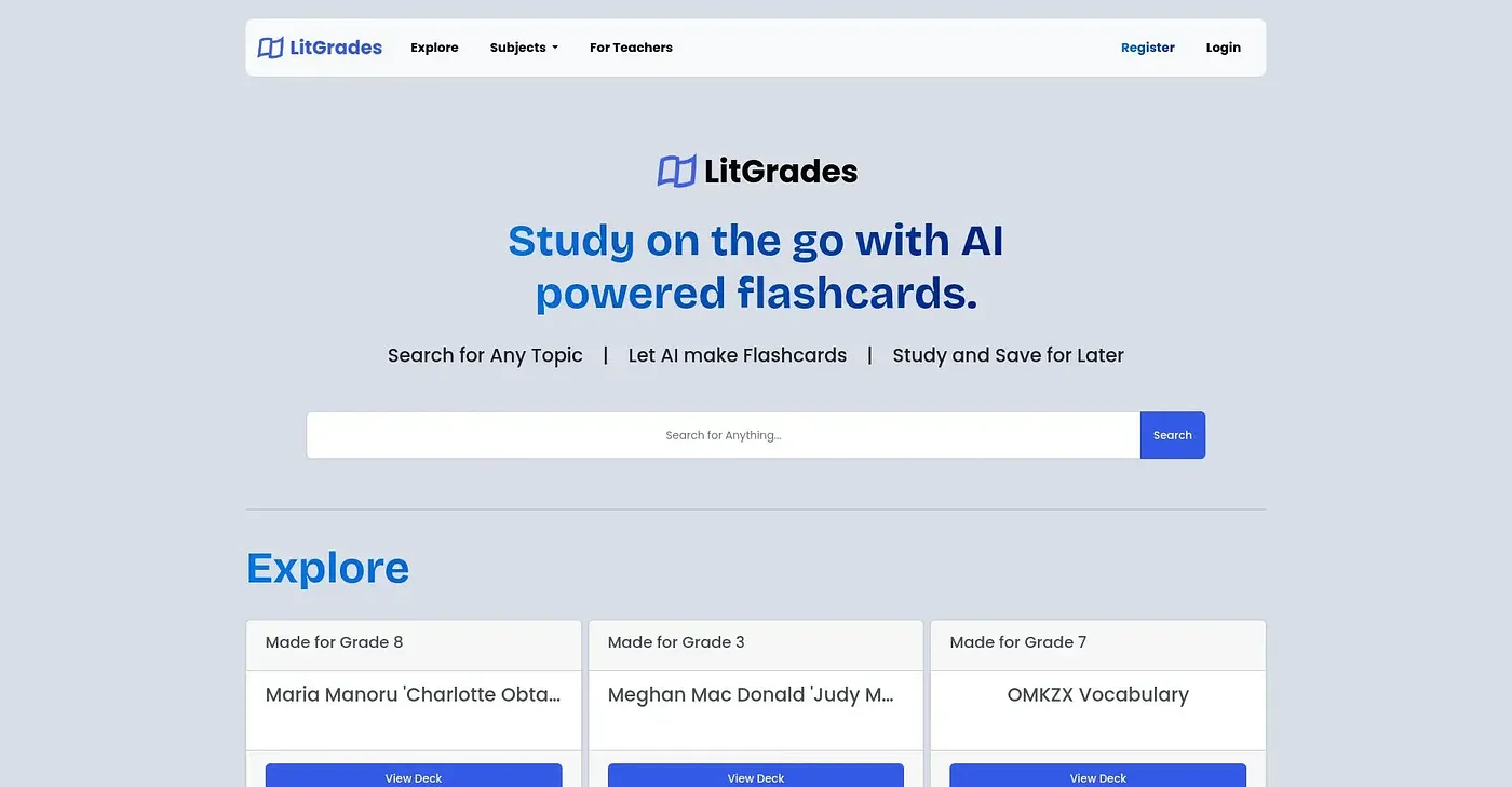 Screenshot of Litgrades