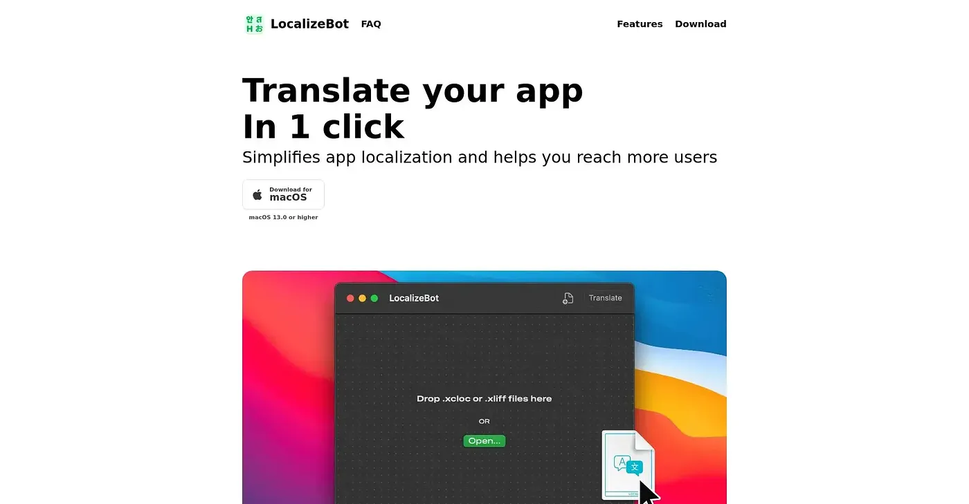 Screenshot of LocalizeBot