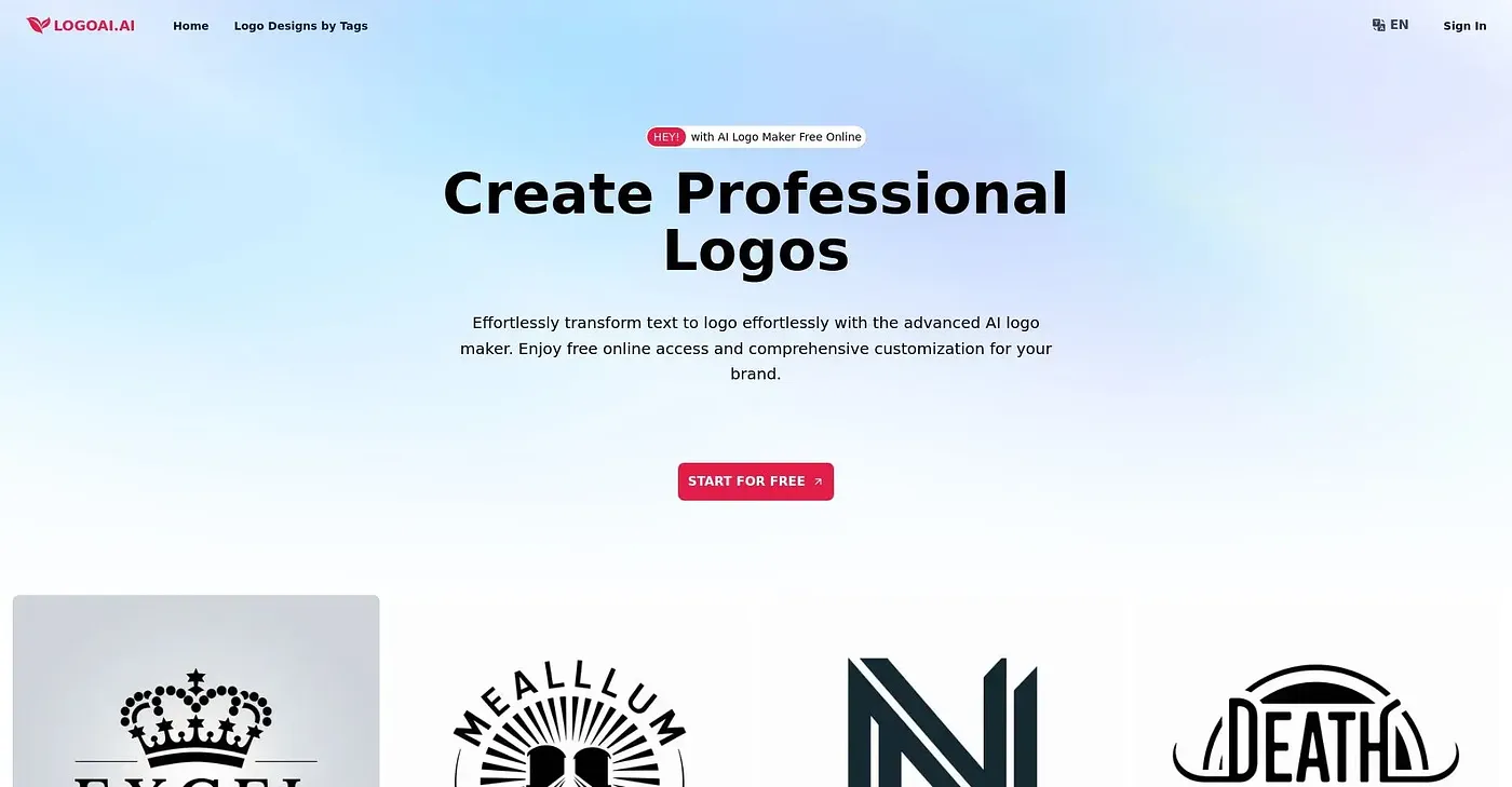 Screenshot of Logo AI