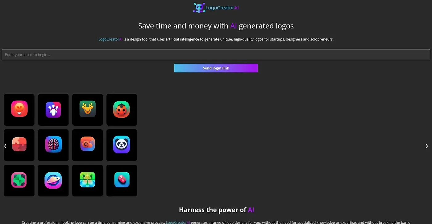 Screenshot of Logo Creator AI