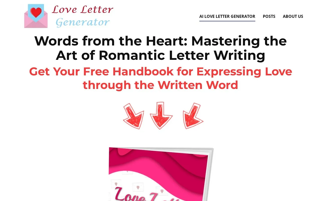 Screenshot of Love Letter Generator