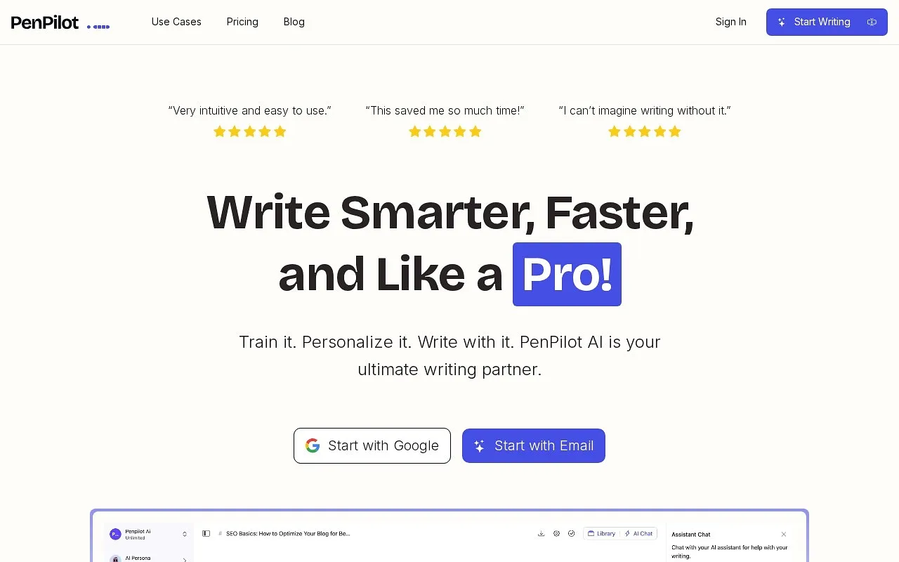 Screenshot of Pen Pilot AI