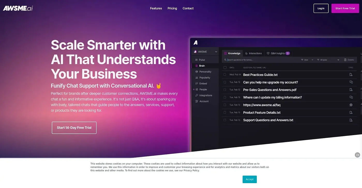 Screenshot of AWSME AI