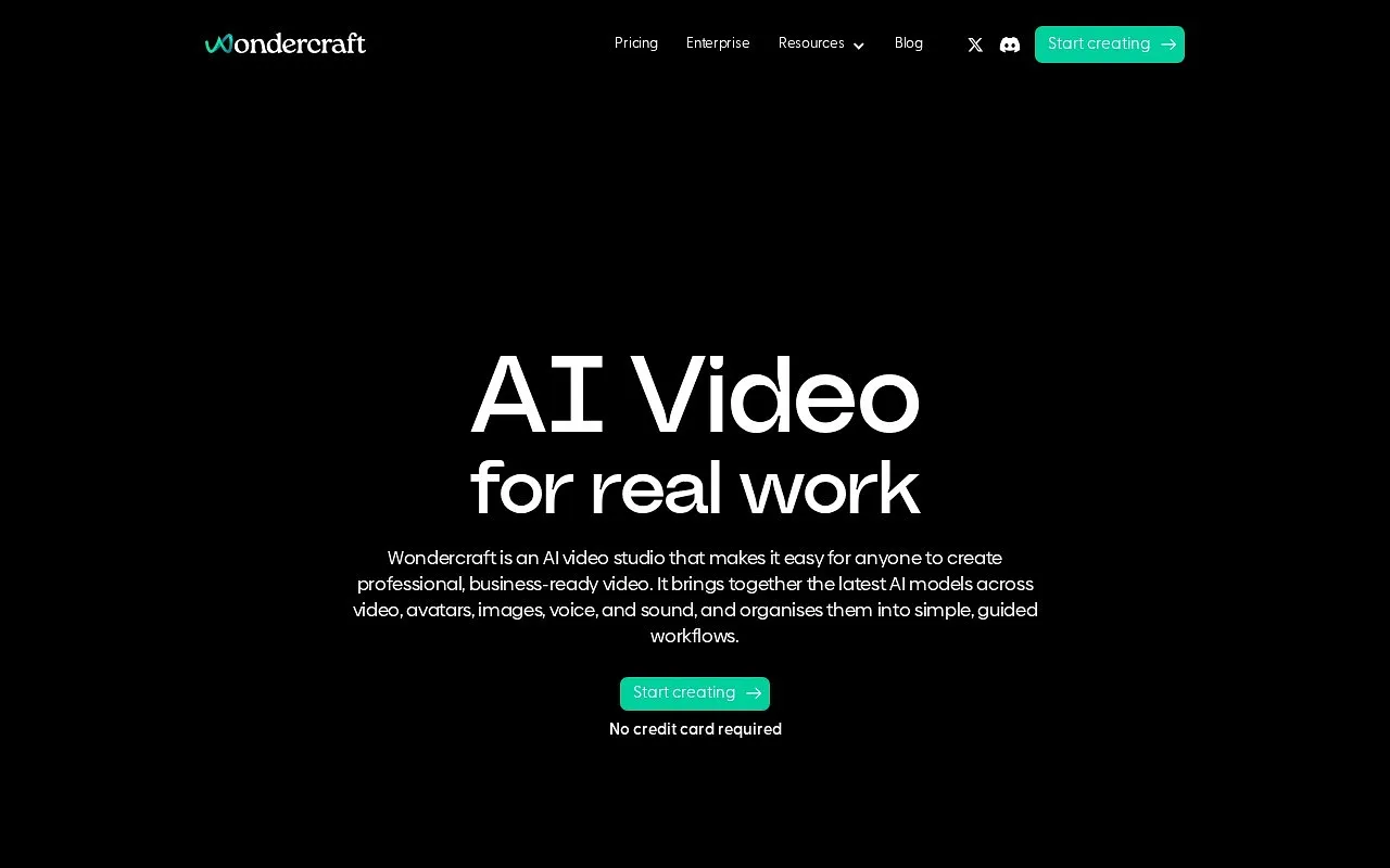 Screenshot of Wondercraft AI
