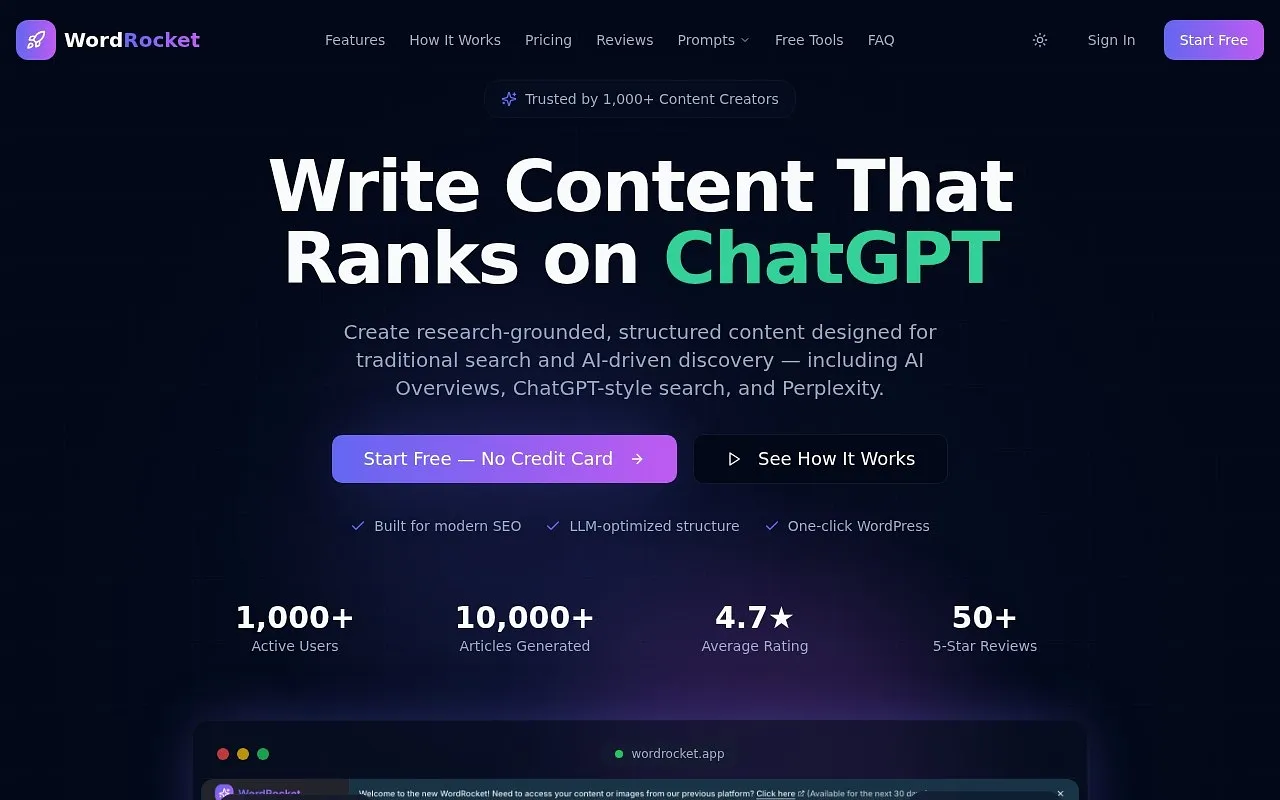Screenshot of Word Rocket AI