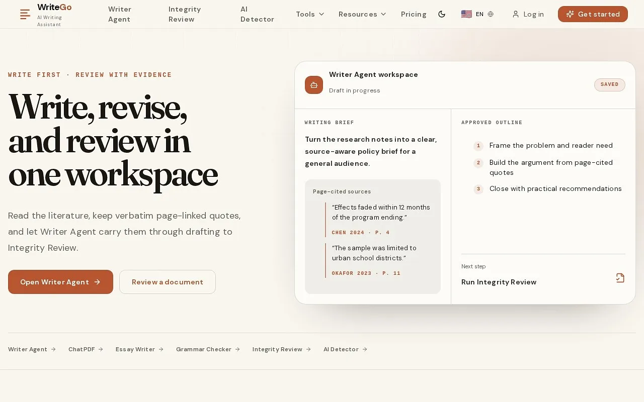 Screenshot of Write Go AI