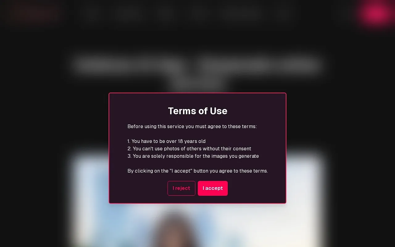 Screenshot of Undress App
