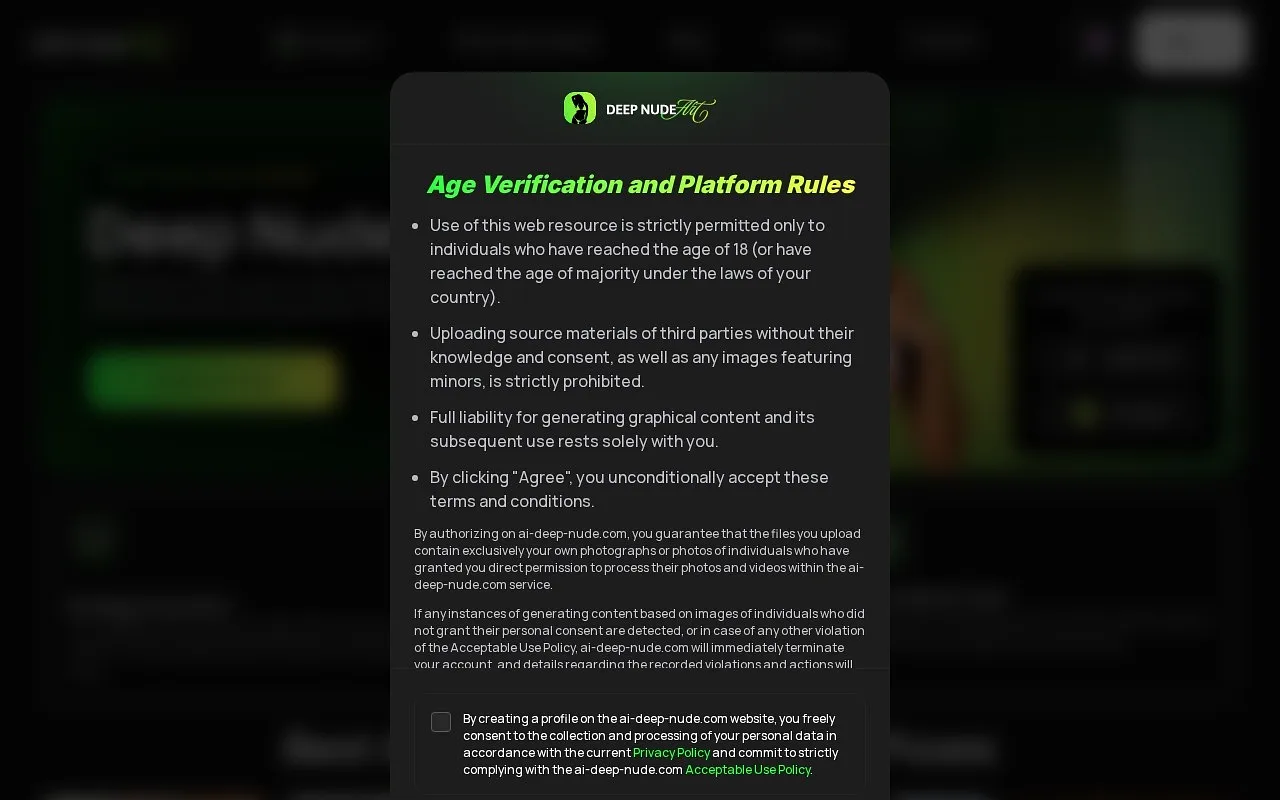 Screenshot of DeepNude Online