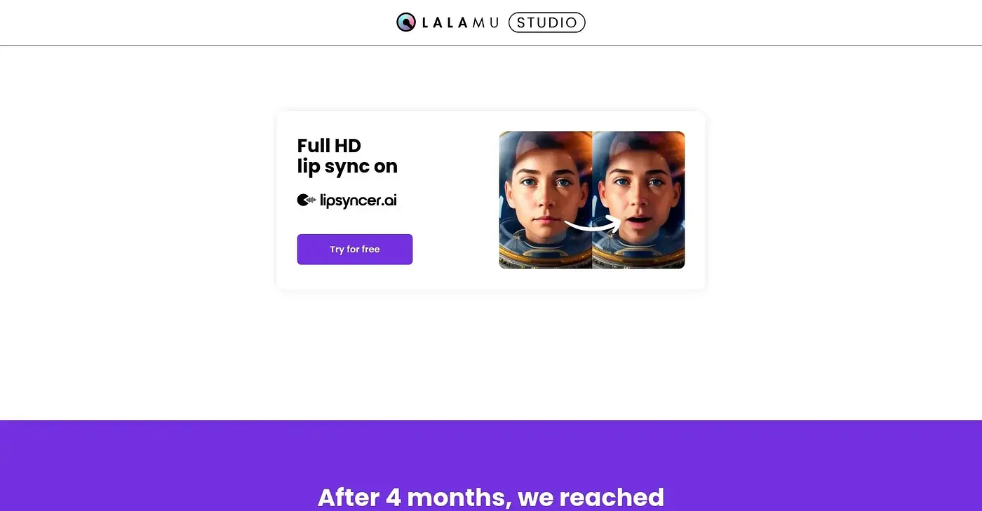 Screenshot of Lipsyncer.ai