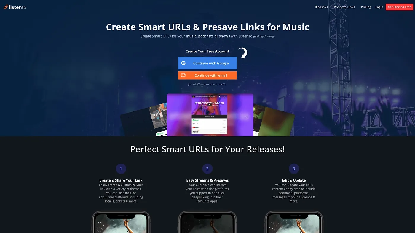 Screenshot of Listen.to
