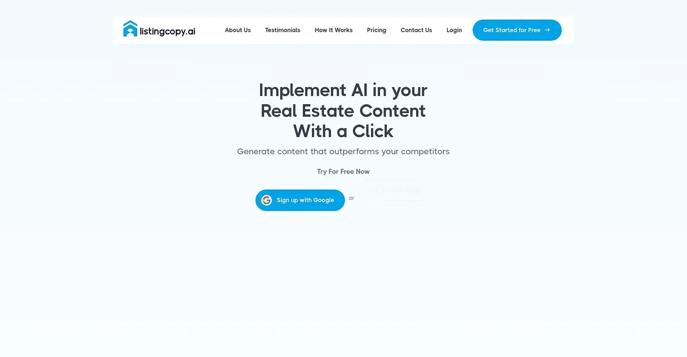 Screenshot of Listing Copy AI