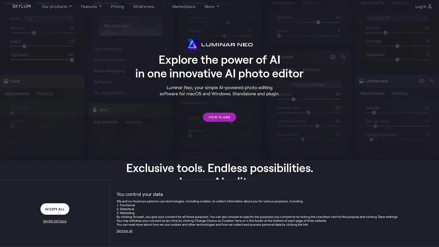 Screenshot of Luminar AI