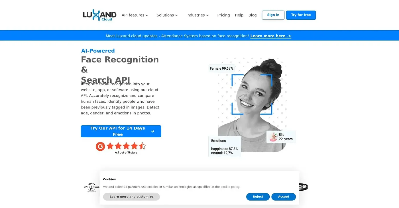 Screenshot of Luxand