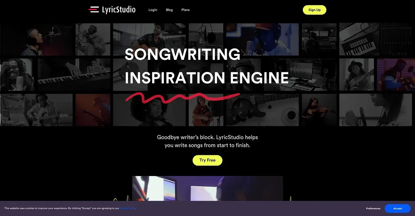 Screenshot of Lyric Studio