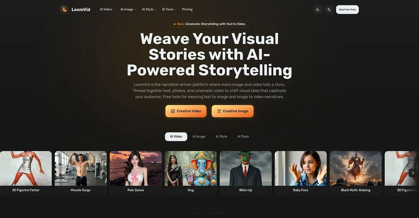 Screenshot of LoomVid