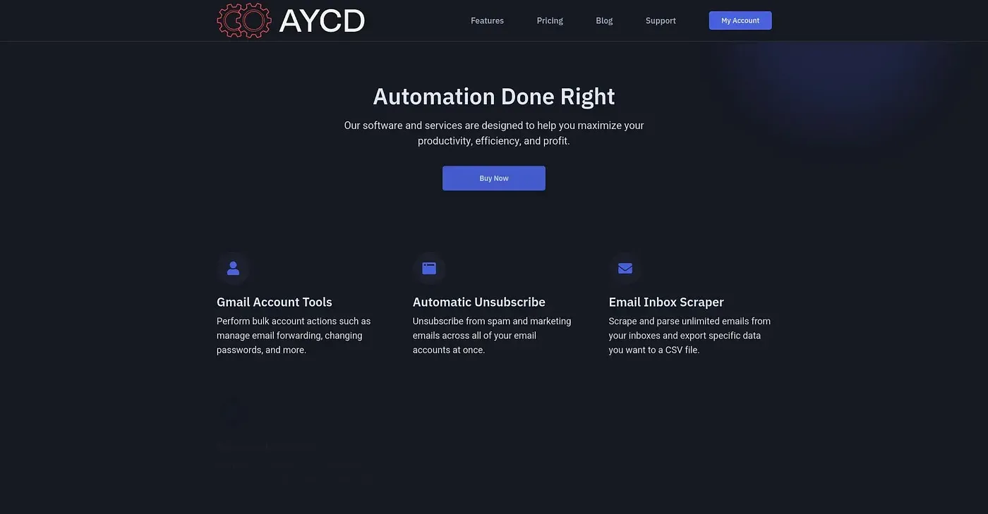 Screenshot of AYCD