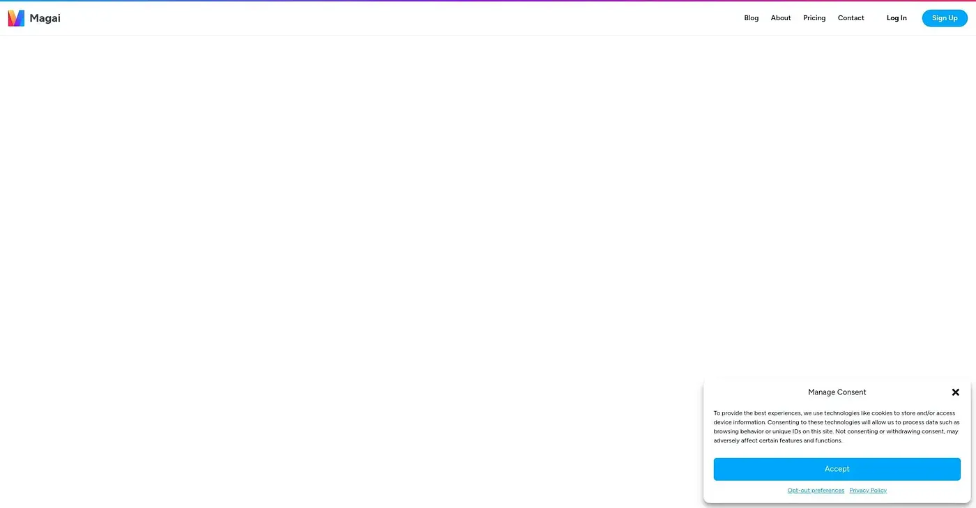 Screenshot of Magai