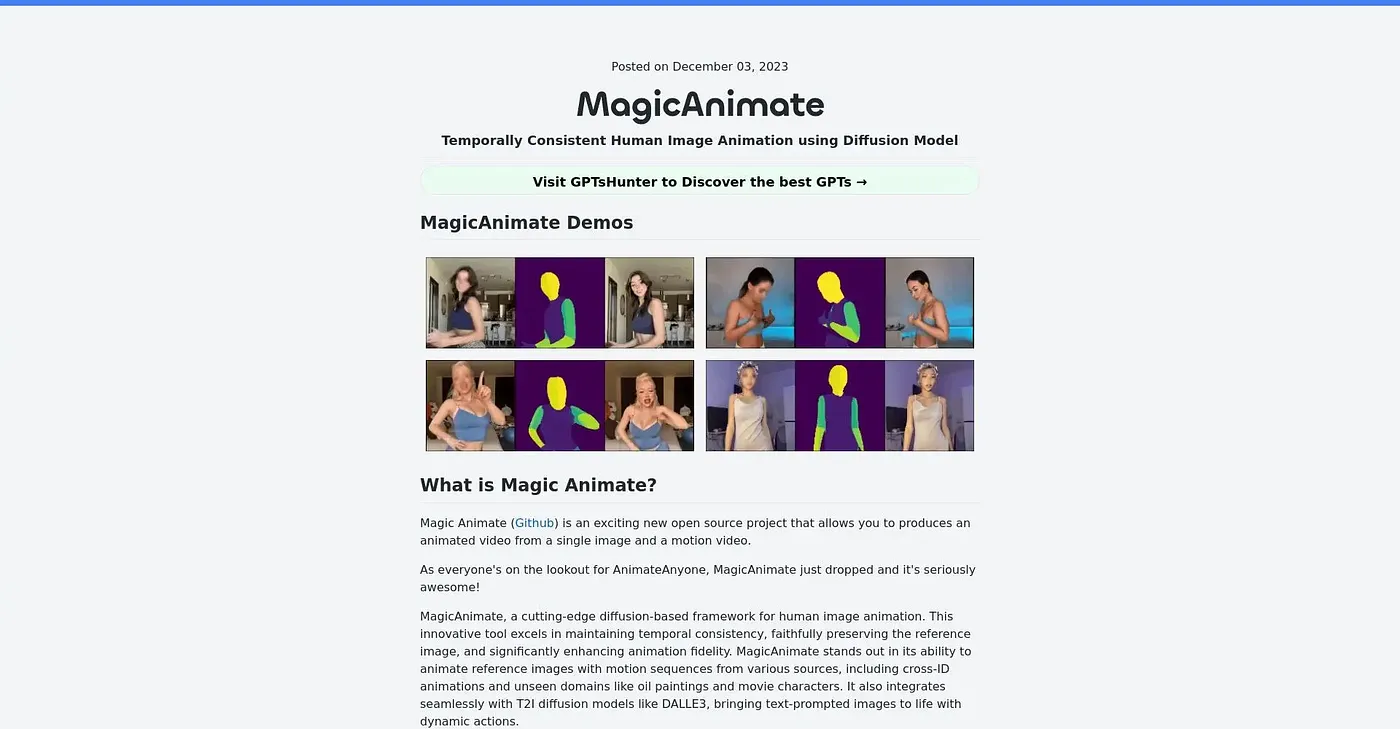 Screenshot of Magic Animate