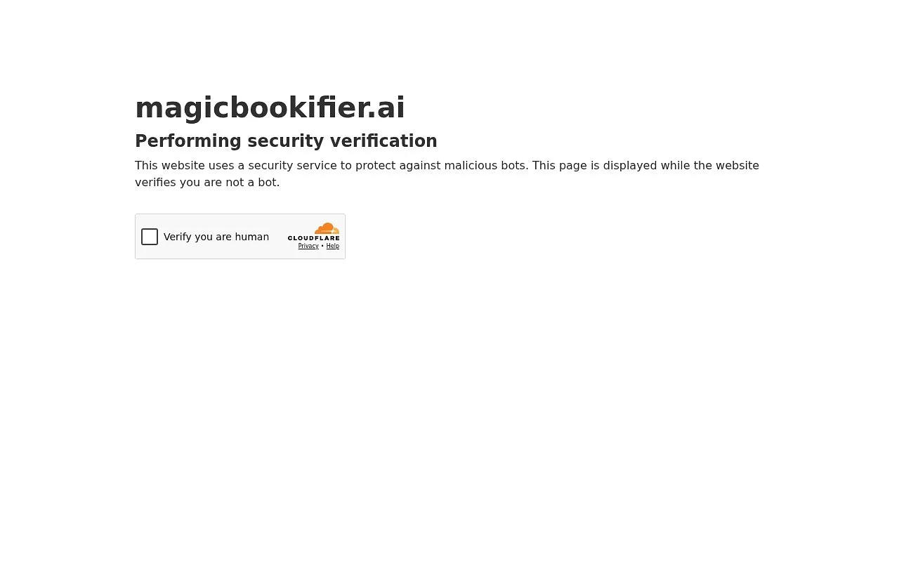 Screenshot of Magic Bookifier AI