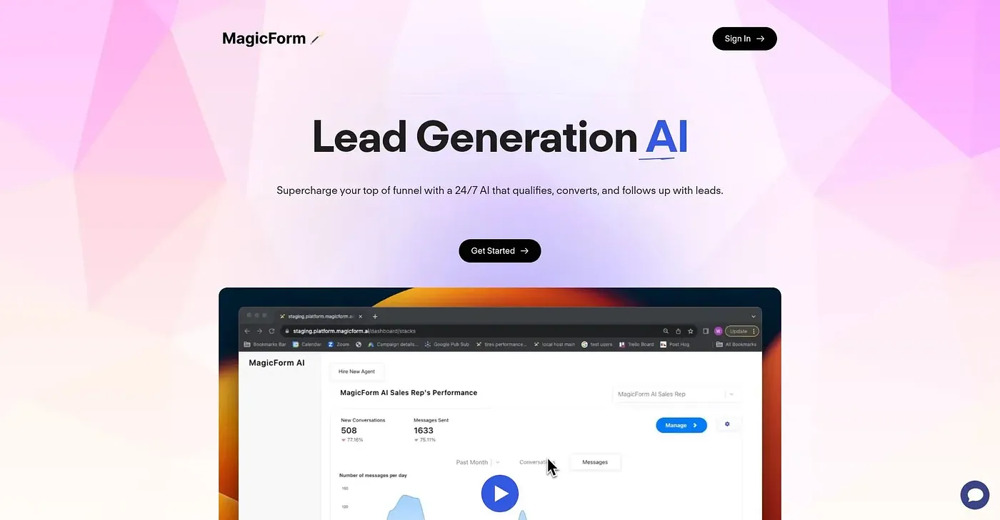 Screenshot of Magic Form AI