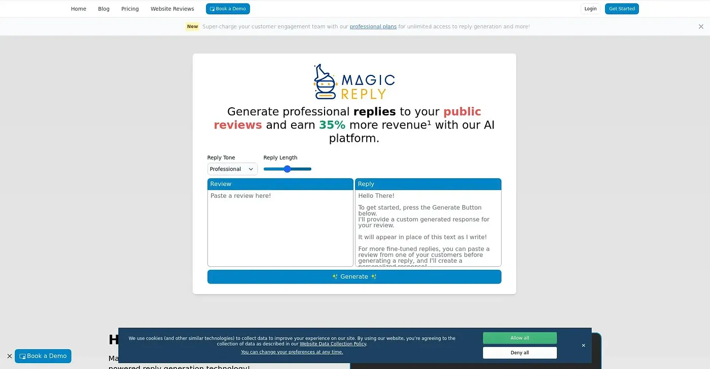 Screenshot of Magic Reply AI