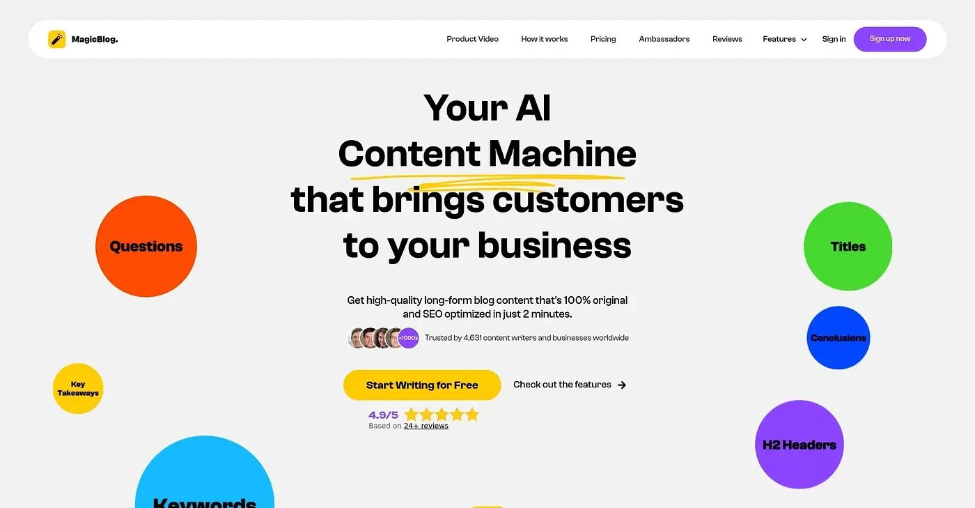 Screenshot of MagicBlog