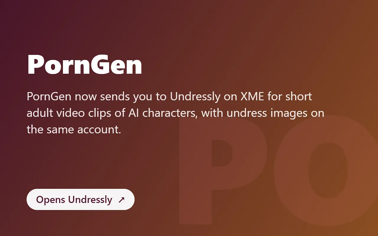Screenshot of PornGen