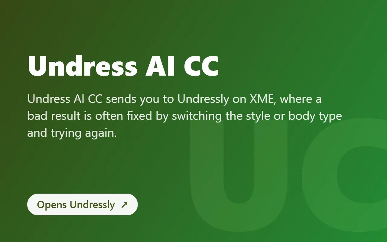 Screenshot of Undress AI CC