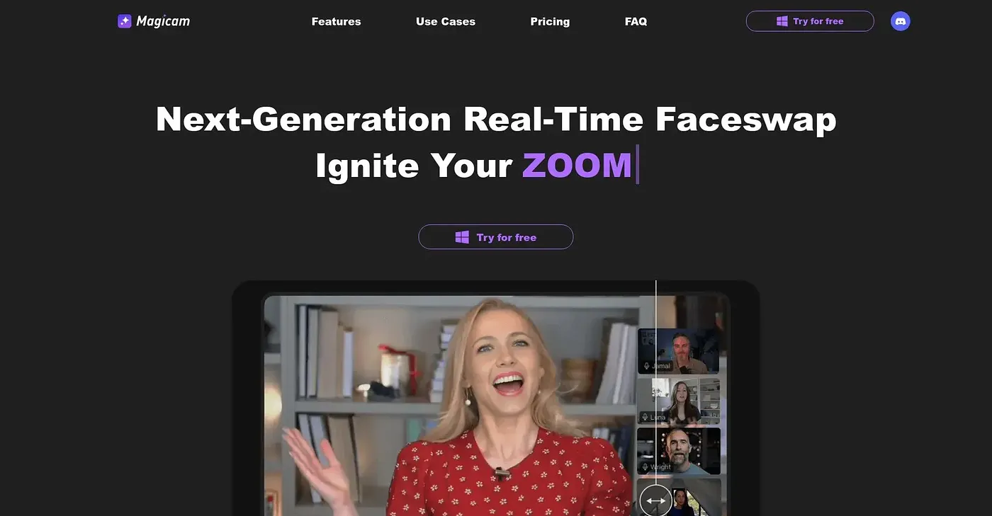 Screenshot of Magicam AI