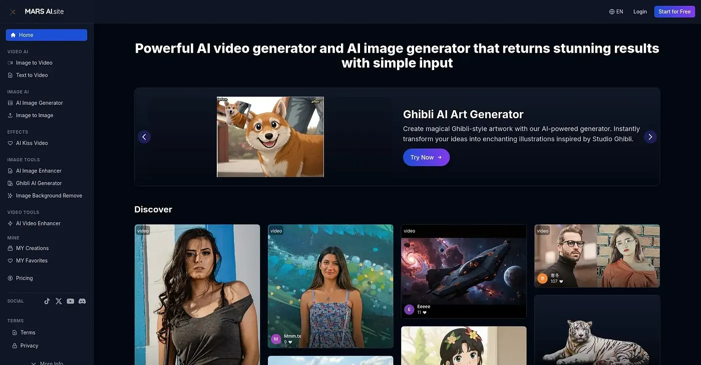 Screenshot of MARS AI