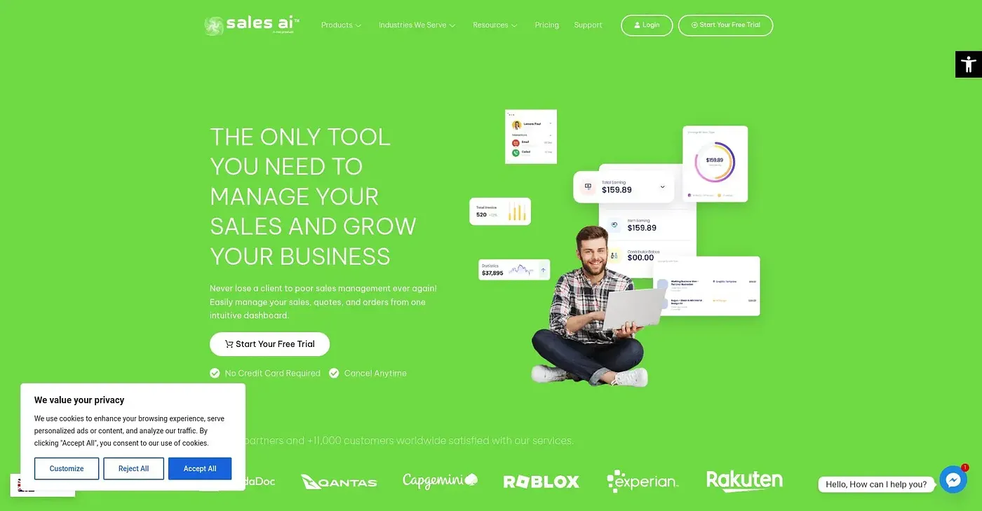 Screenshot of MEJ Sales AI