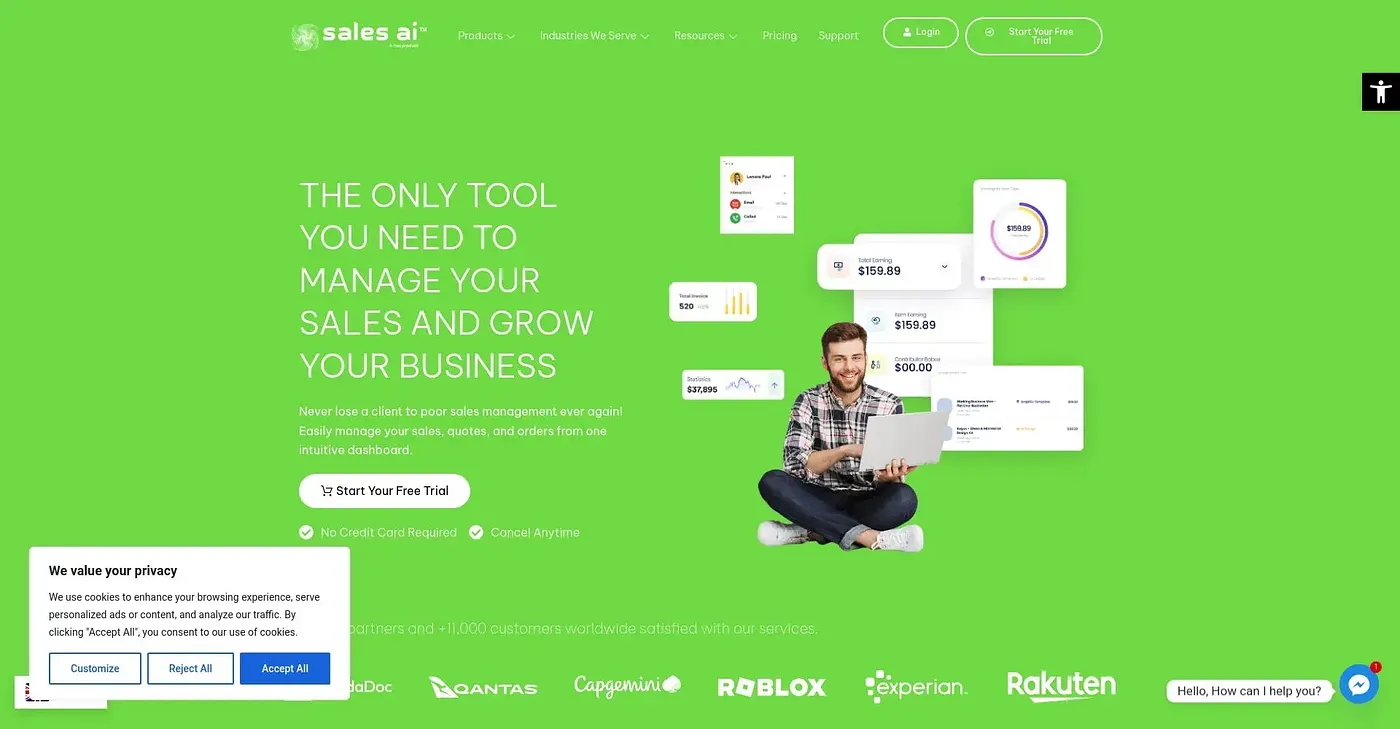 Screenshot of MEJ Sales AI