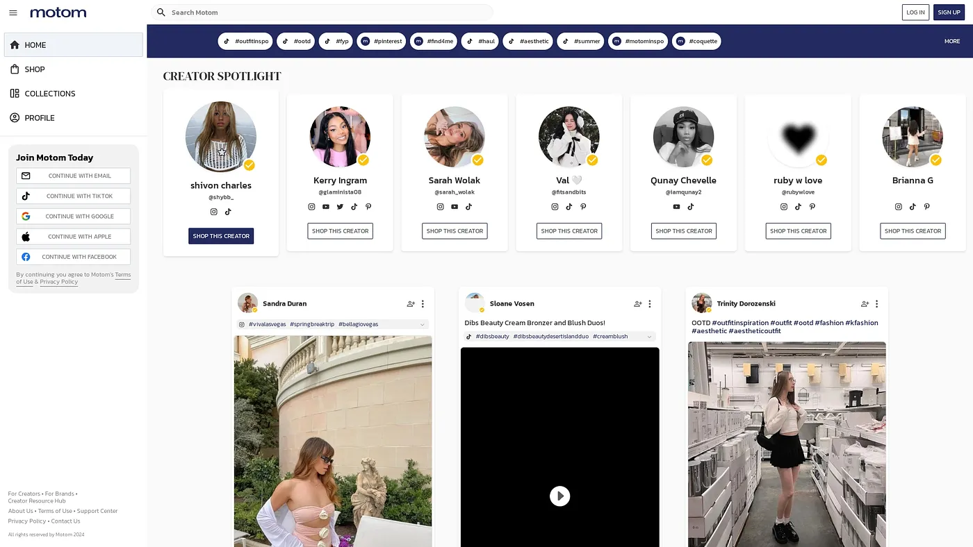 Screenshot of MOTOM