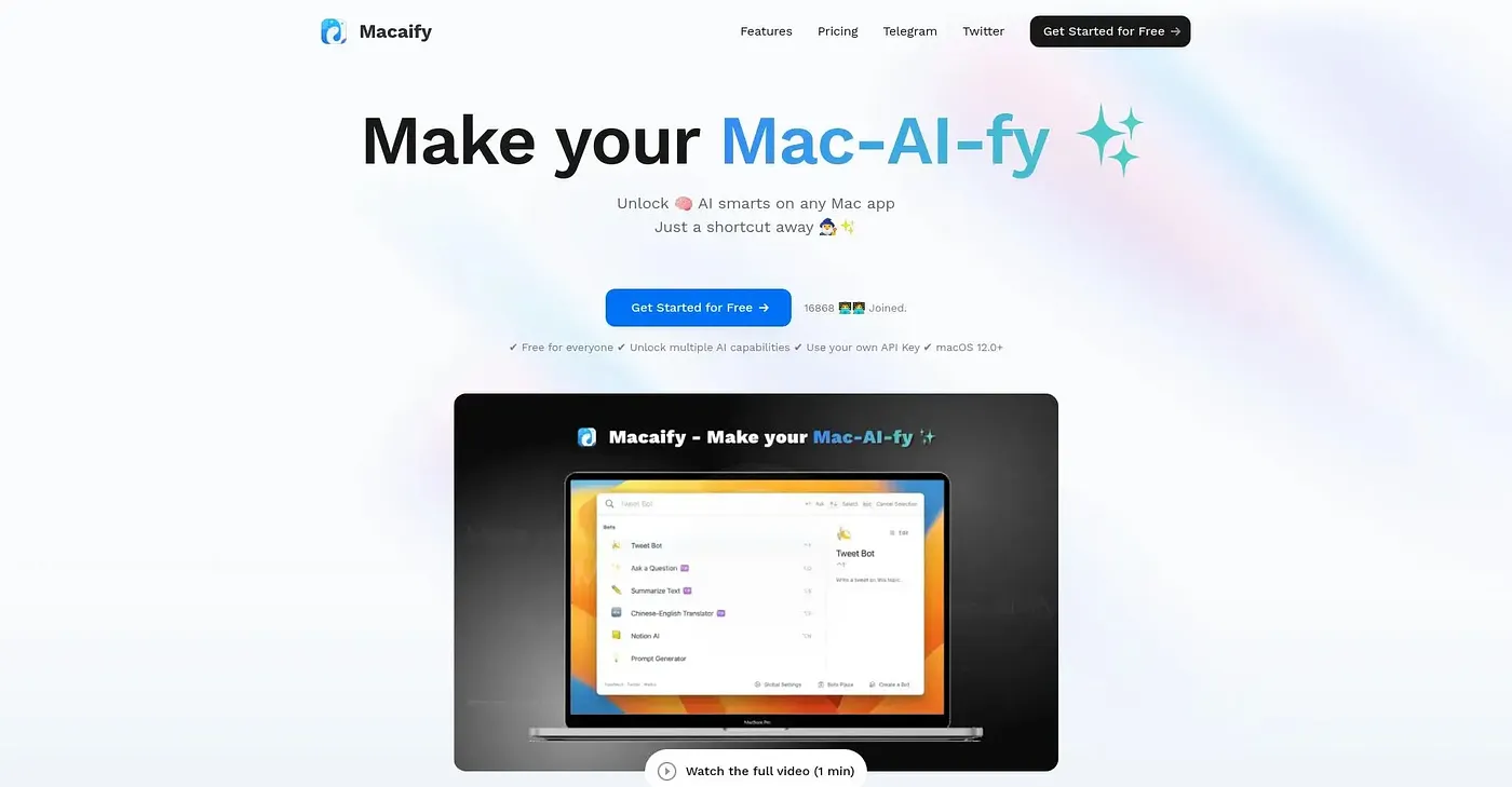 Screenshot of Macaify