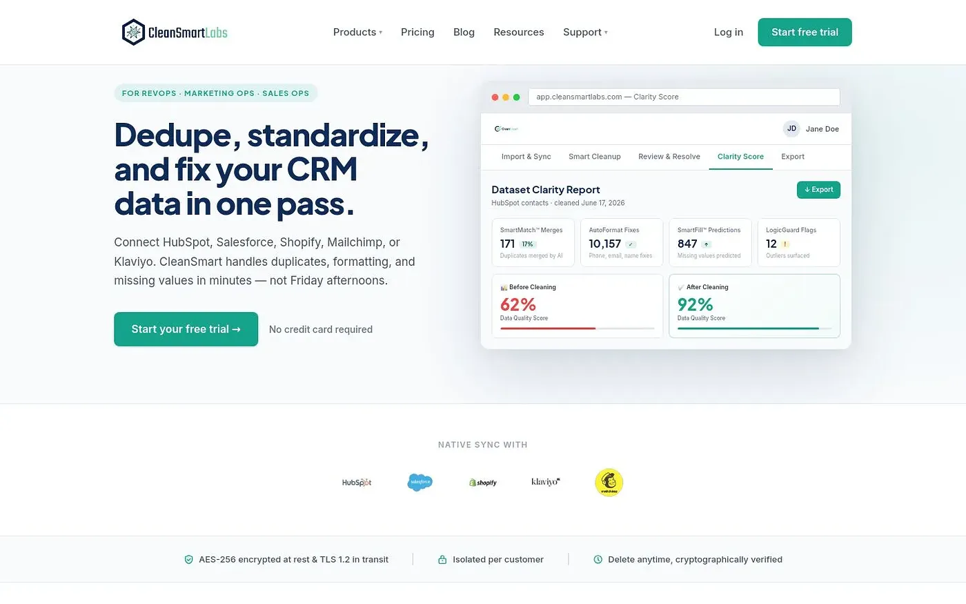 Screenshot of CleanSmart