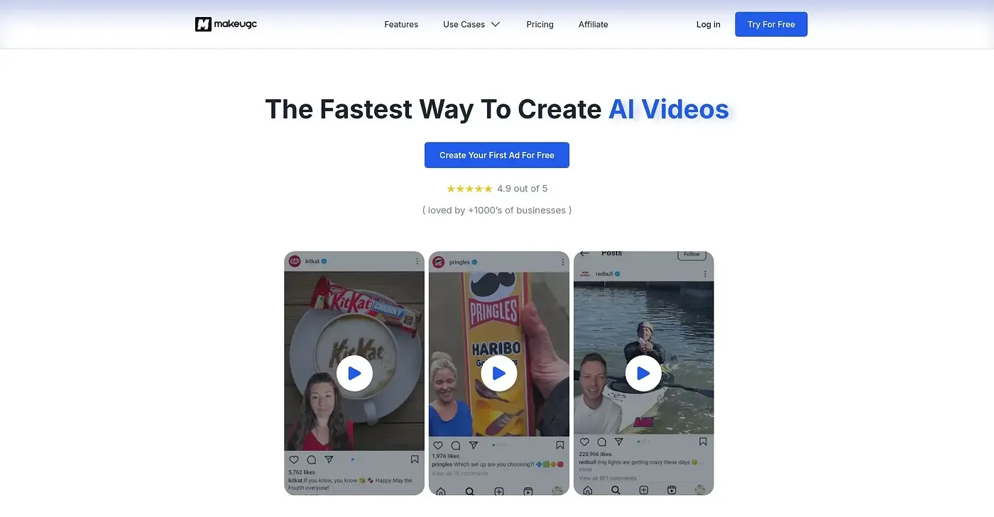 Screenshot of Make UGC AI